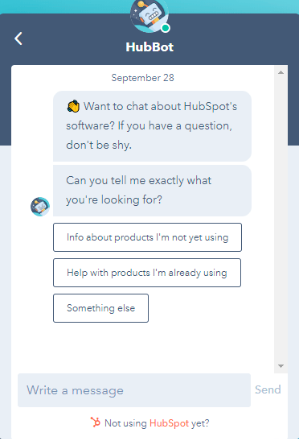 HubSpot Chatbot example