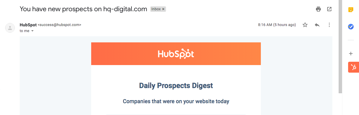 HubSpot Daily Prospects Report