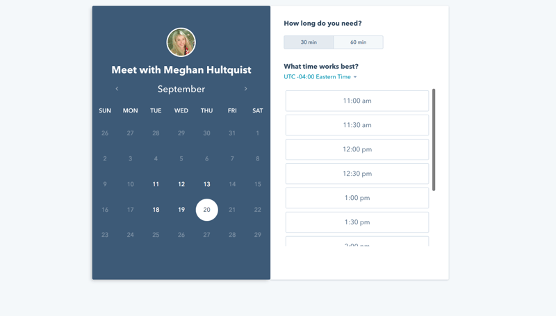 HubSpot meetings tool for sales teams