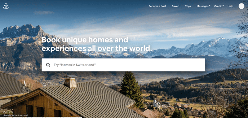 airbnb is a great example of a website optimized well for UX.